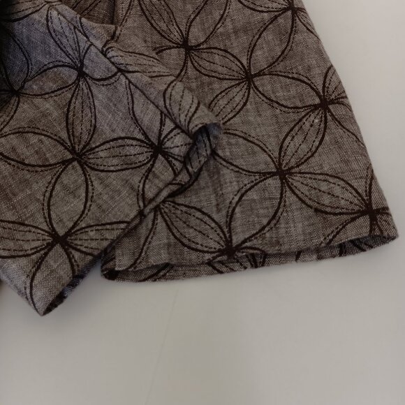 JM Collection Women's Plus Brown Linen Flower Circle Jacket Size 16 - Picture 8 of 11